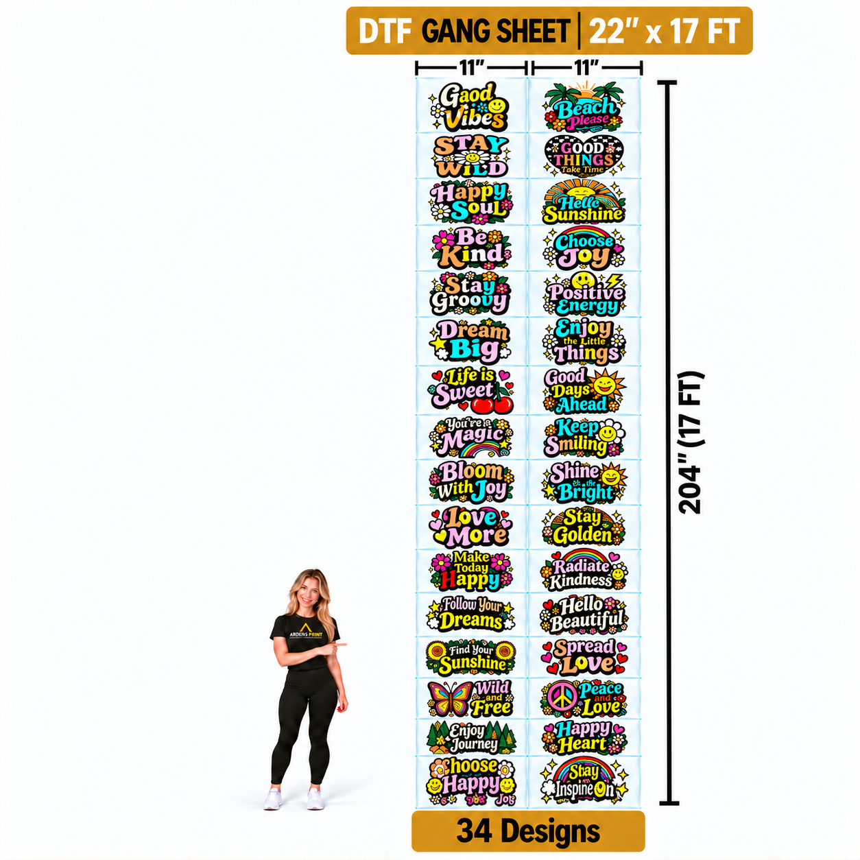 17 Feet Gang Sheet