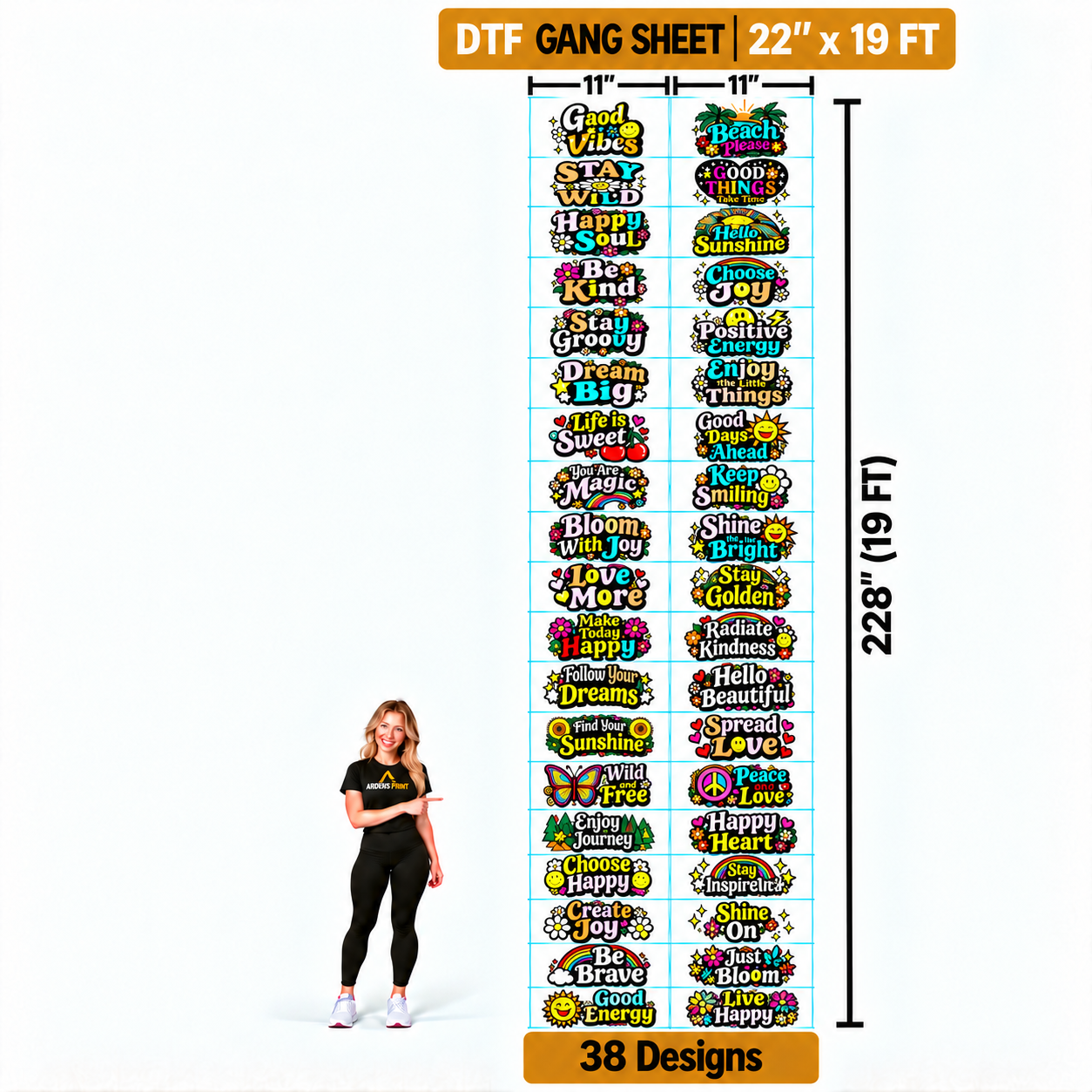 19 Feet Gang Sheet