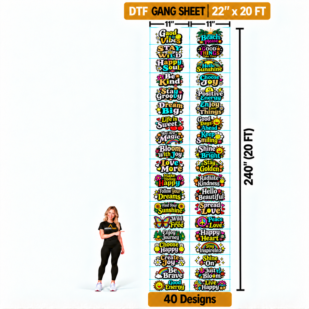 20 Feet Gang Sheet