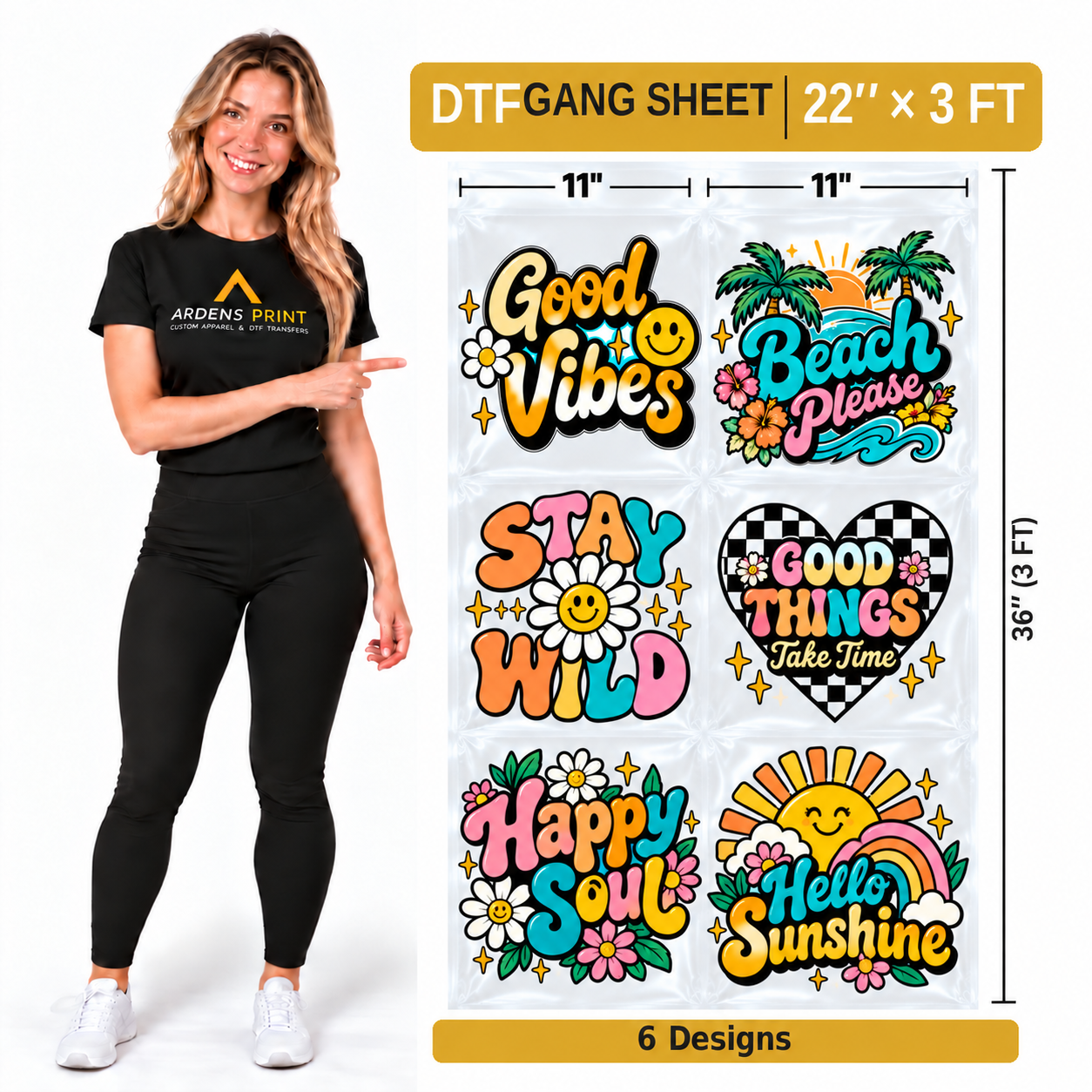 3 Feet Gang Sheet