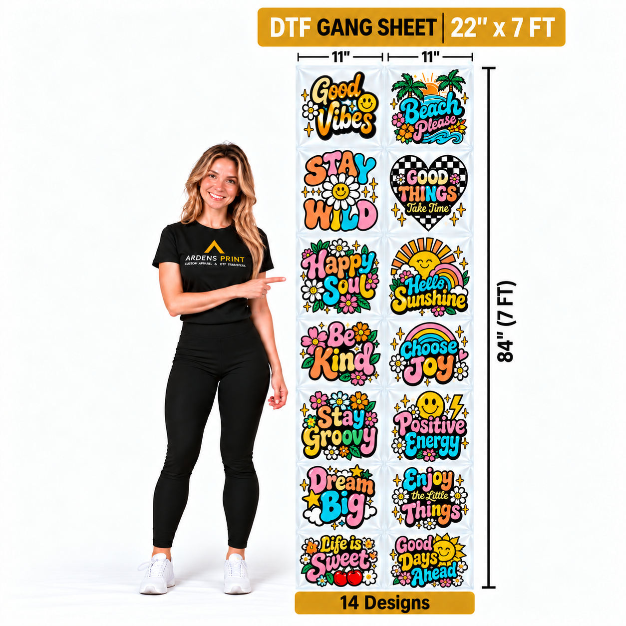 7 Feet Gang Sheet
