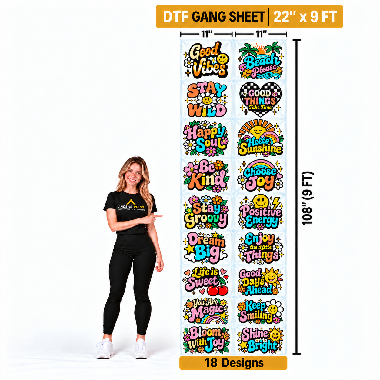 9 Feet Gang Sheet